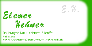 elemer wehner business card
