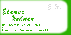 elemer wehner business card